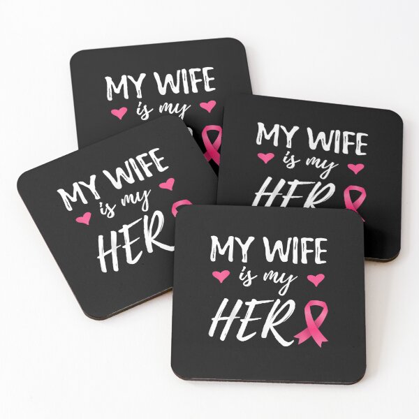 Item preview, My Wife is my Hero Ribbon Breast Cancer Awareness designed and sold by KimbempeCB.