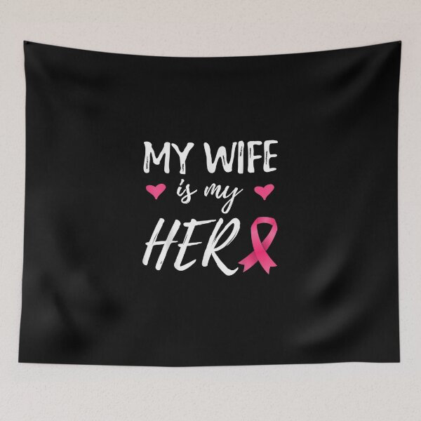 Item preview, My Wife is my Hero Ribbon Breast Cancer Awareness designed and sold by KimbempeCB.