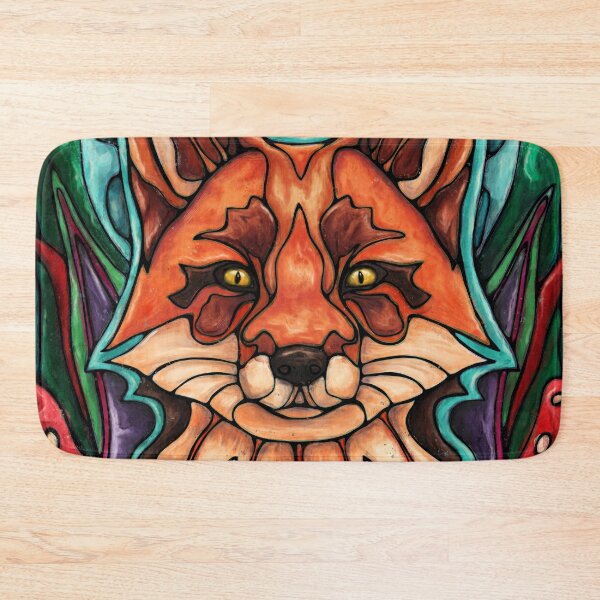 Item preview, Magical fox and moon painting, colorful kitsune designed and sold by NadiaChevrel.