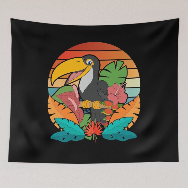 Item preview, Retro Ornithology Tropical Plants Bird Watcher Exotic Bird Lover Toucan designed and sold by bestshirtdesign.