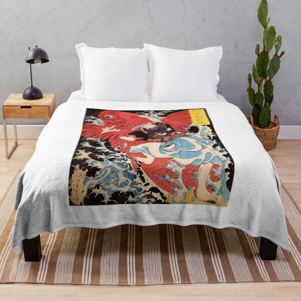 Item preview, Creative Ferocious Overcome Strong Japanese Retro Vintage Work Samurai On The Koi Fish retro Wave designed and sold by ChamoroBowmaney.