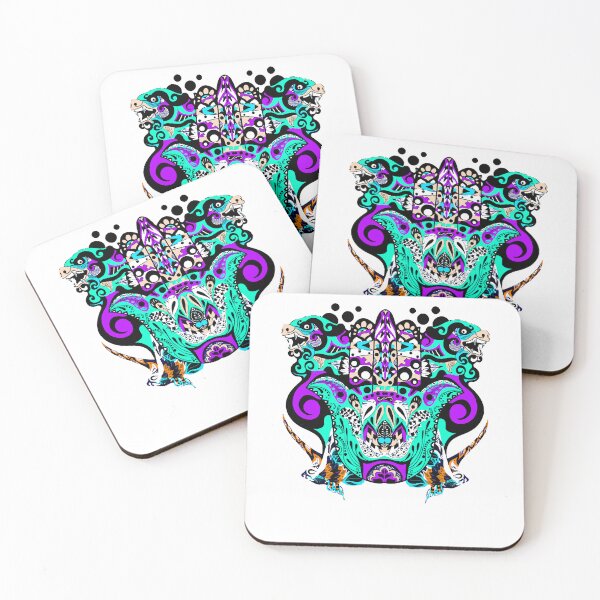 Item preview, Creative Ferocious Overcome Strong Monsters Hunters In Kaiju Ecopop Mandala Retro designed and sold by ChamoroBowmaney.