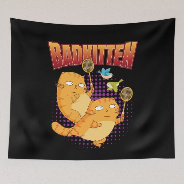 Artikelvorschau, Badkitten Katze Badminton Federball entworfen und verkauft von MooonTees.