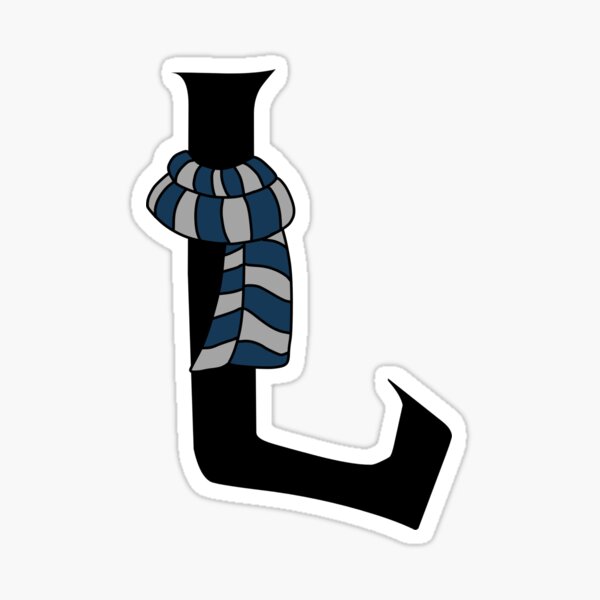 L letter harry p hp Raven lettering Sticker