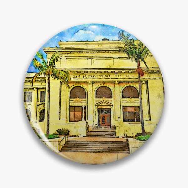 Item preview, Ventura City Hall - pen and watercolor designed and sold by NickoPrints.