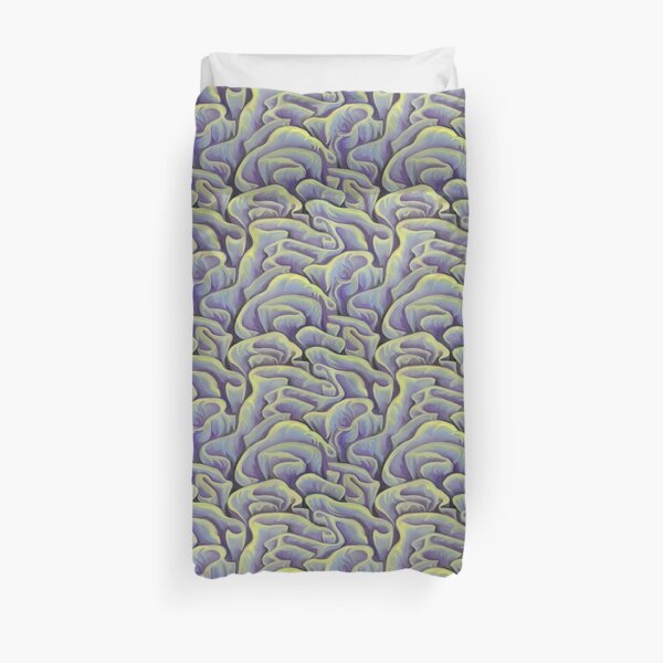Green and Purple Coral Duvet Cover