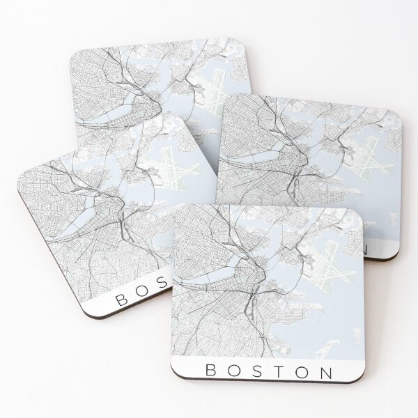 Item preview, Boston city map in color with blue and green designed and sold by DesireeVDA.