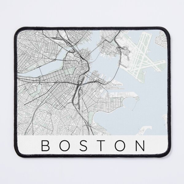 Item preview, Boston city map in color with blue and green designed and sold by DesireeVDA.