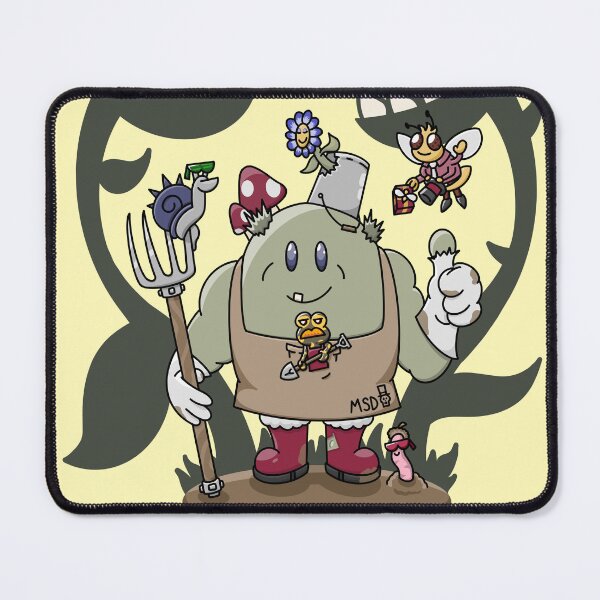 Item preview, Aggressively Green Thumb- Cartoon Gardener designed and sold by MadSkullDesigns.