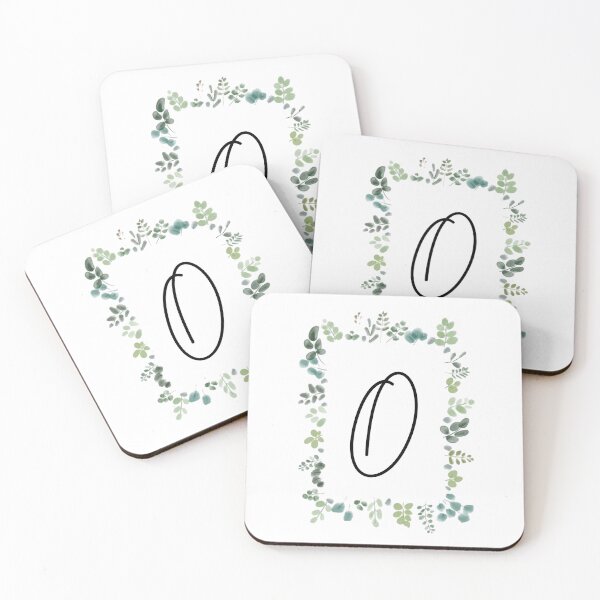 Item preview, Monogram with Green Leaves | Monogram Letter O designed and sold by JustSeasons.