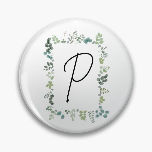 Item preview, Monogram with Green Leaves | Monogram Letter P designed and sold by JustSeasons.
