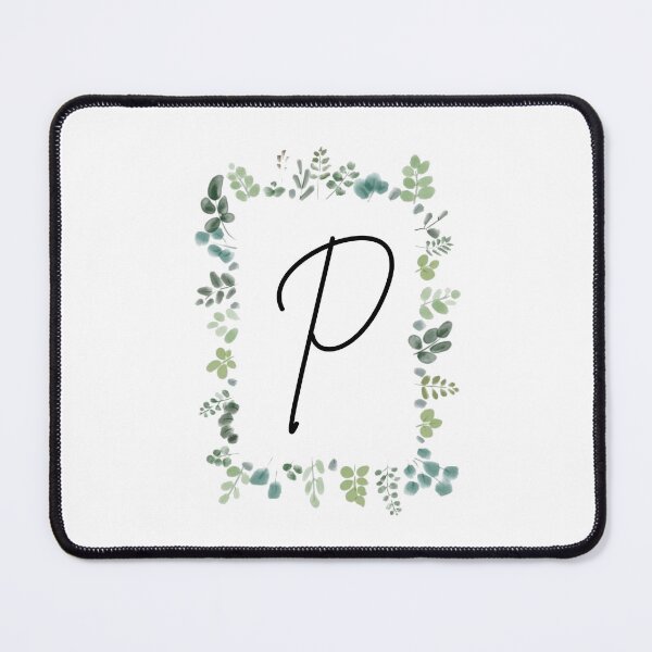 Item preview, Monogram with Green Leaves | Monogram Letter P designed and sold by JustSeasons.