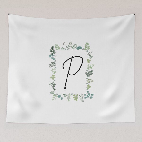 Item preview, Monogram with Green Leaves | Monogram Letter P designed and sold by JustSeasons.
