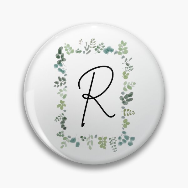 Artikelvorschau, Monogramm mit grünen Blättern | Monogrammbuchstabe R entworfen und verkauft von JustSeasons.