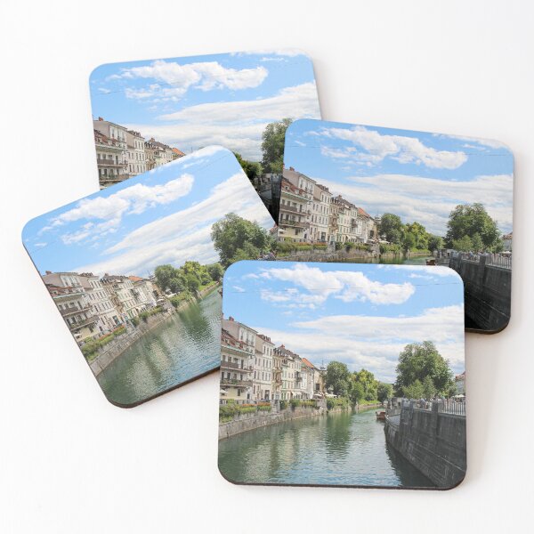 Item preview, The Ljublijanica River in central Ljubljana from Cobblers Bridge, Slovenia designed and sold by SnapTPhotograph.