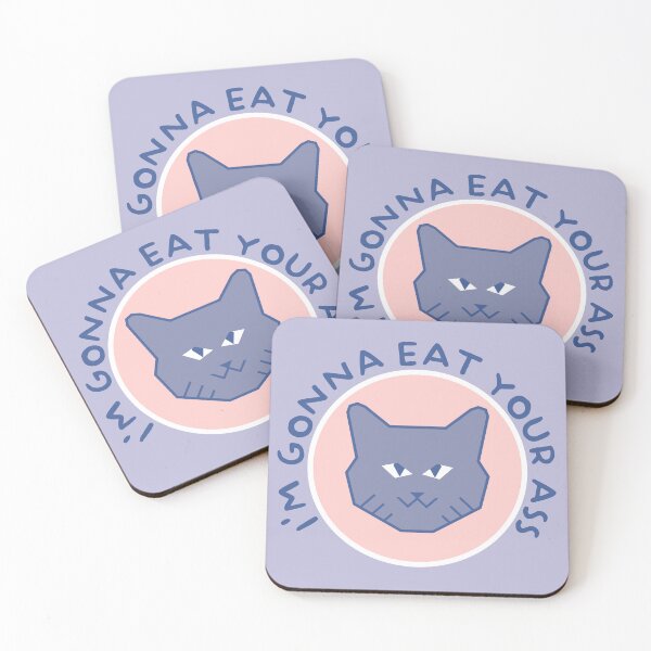 Item preview, Purple geometric cat (I'm gonna eat your ass) designed and sold by WuZe.