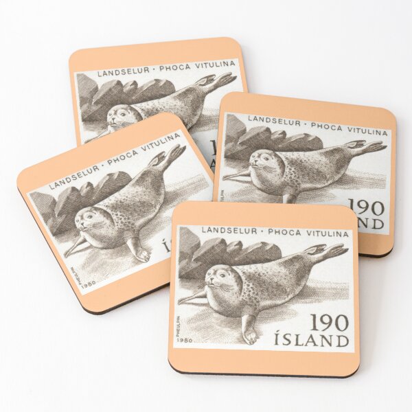 Item preview, Vintage 1980 Iceland arctic phoca seal animal explorer adventure postage stamp  designed and sold by cutestamps.