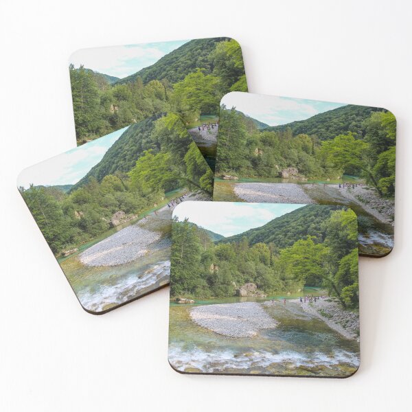 Item preview, Looking downstream from the weir on the Tolminka River at Tolmin in summer, Slovenia designed and sold by SnapTPhotograph.