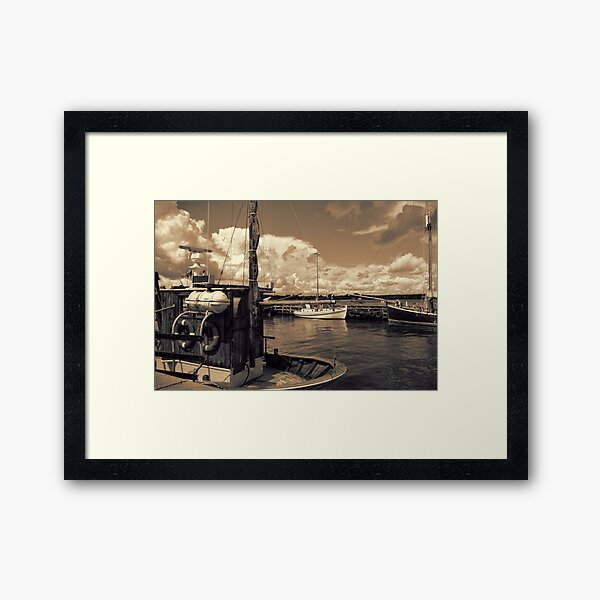 Item preview, Fishing boats in a port designed and sold by Ron Zmiri.