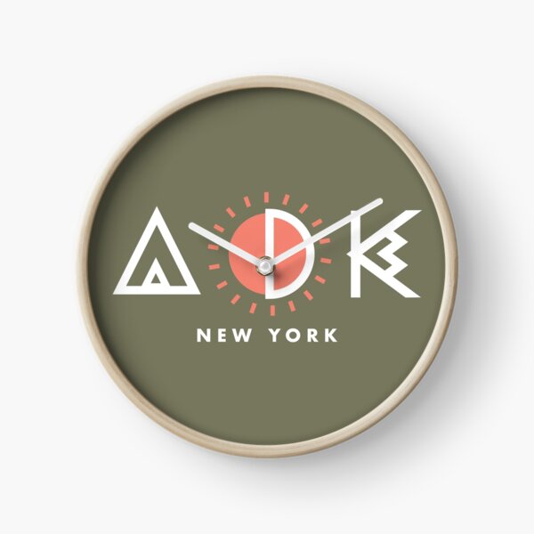 Adirondacks New York Geometric Design Clock