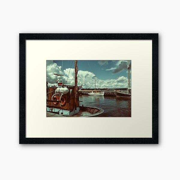 Item preview, Fishing boats in a port designed and sold by Ron Zmiri.