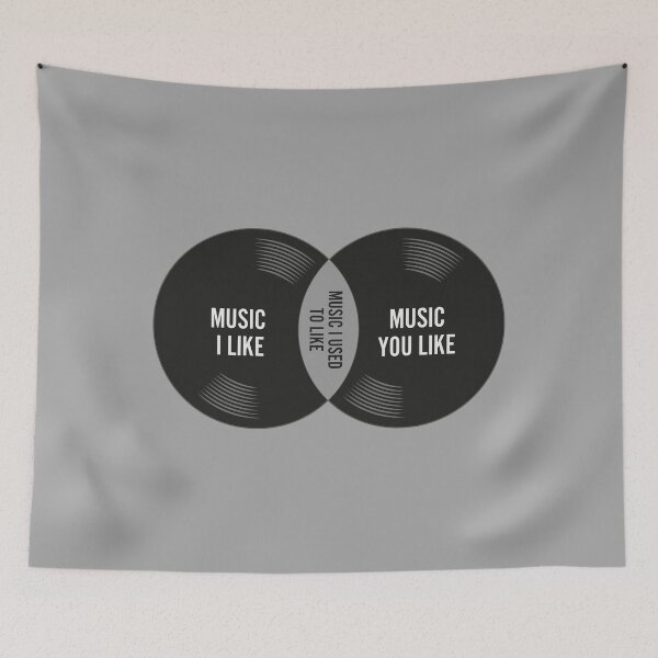 Item preview, Música que me gusta Diagrama de Venn designed and sold by GeeksUnique.