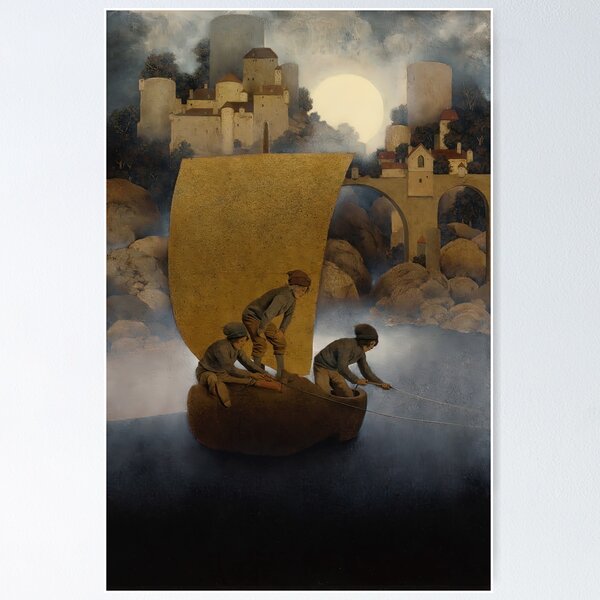 Artikelvorschau, Wynken, Blynken und Nod von Maxfield Parrish entworfen und verkauft von AestheticsXarts.