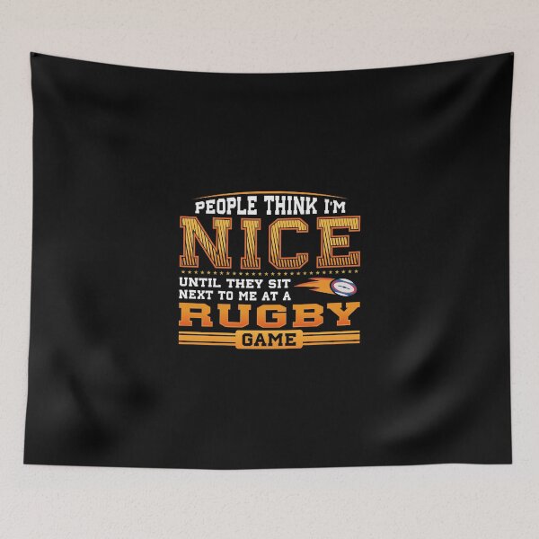 Item preview, People Think I Am Nice Until They Sit Next To Me At A Rugby Game Sticker designed and sold by lewisnash6.
