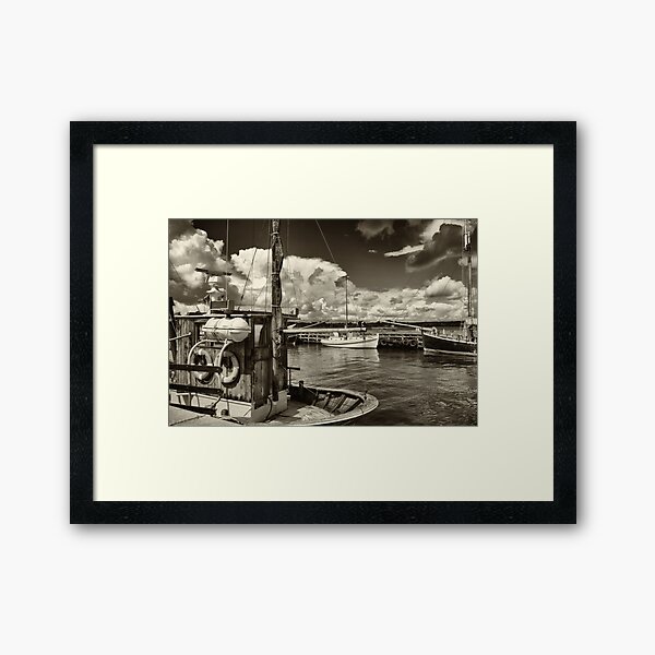 Item preview, Fishing boats in a port designed and sold by Ron Zmiri.