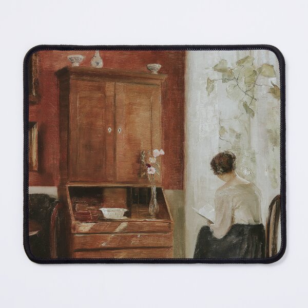 Item preview, Woman Reading in Her Study (1881) - Carl Holsøe designed and sold by apopofbeauty.