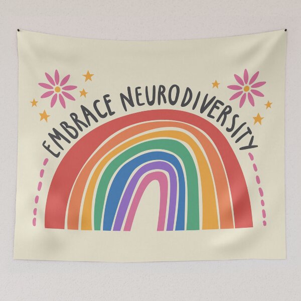 Item preview, Embrace neurodiversity (rainbow) - Autism and adhd awareness designed and sold by Paperfly Studio.