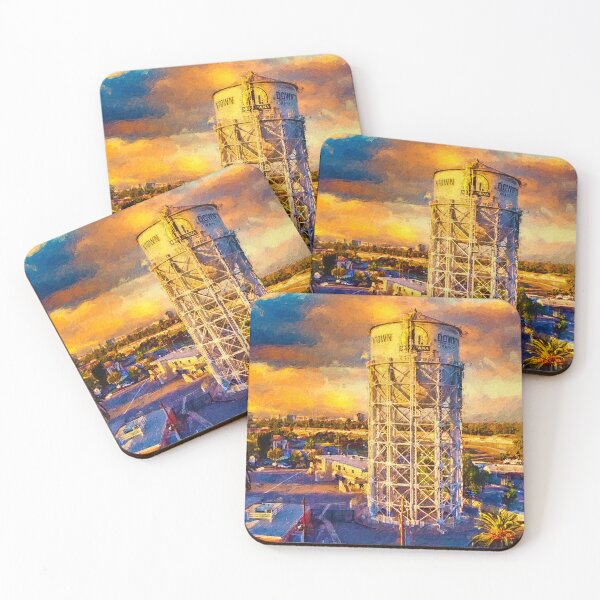 Item preview, The Historic Santa Ana Water Tower at sunset  designed and sold by NickoPrints.