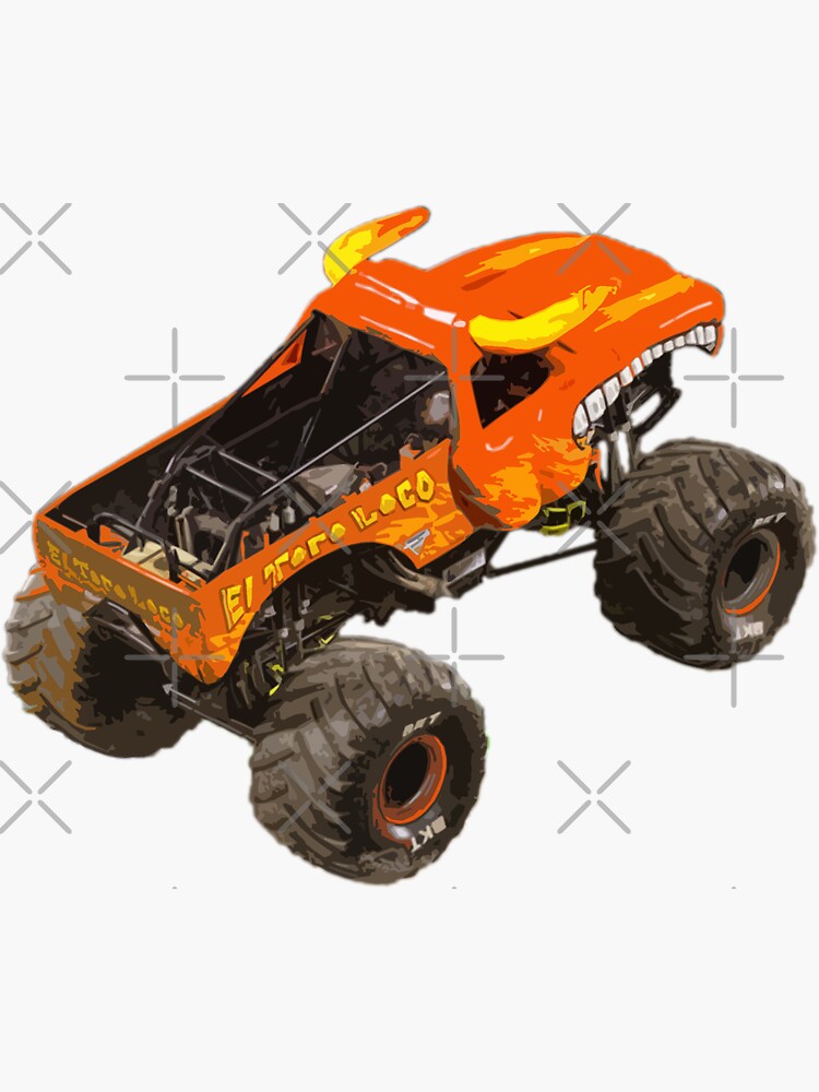 "El Toro Loco - Monster Truck" Sticker by KingFloki | Redbubble