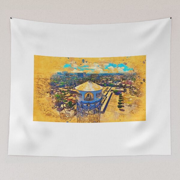 Item preview, Downtown Santa Ana aerial and the historic water tower designed and sold by NickoPrints.