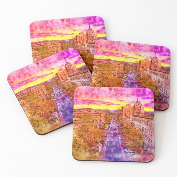 Item preview, Aerial view of W 4th Street in downtown Santa Ana - pen and watercolor designed and sold by NickoPrints.