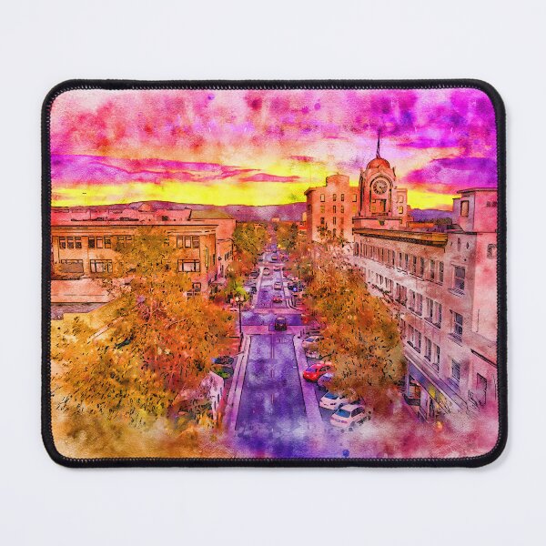 Item preview, Aerial view of W 4th Street in downtown Santa Ana - pen and watercolor designed and sold by NickoPrints.
