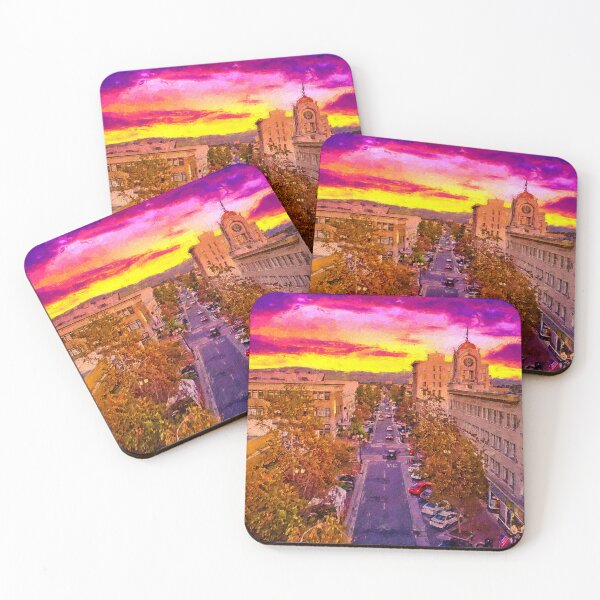Item preview, Aerial view of W 4th Street in downtown Santa Ana - digital painting designed and sold by NickoPrints.