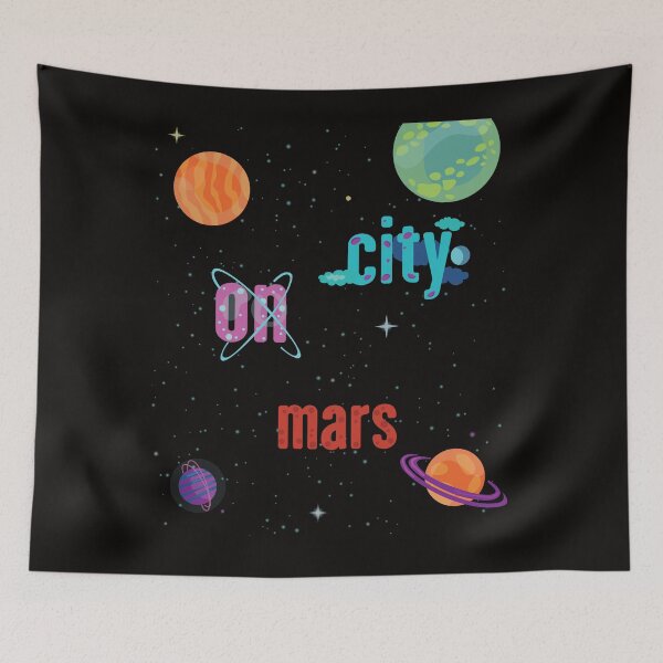 Item preview, ciudad en marte planetas espacio estrellas designed and sold by artMechbal.
