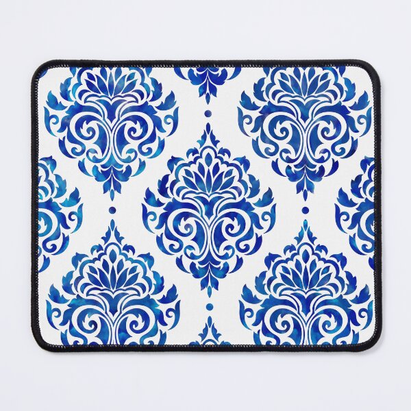 Item preview, Blue and White Watercolor Damask Pattern designed and sold by nouveaudecor.