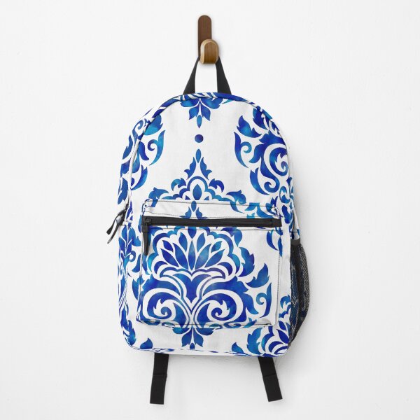 Item preview, Blue and White Watercolor Damask Pattern designed and sold by nouveaudecor.