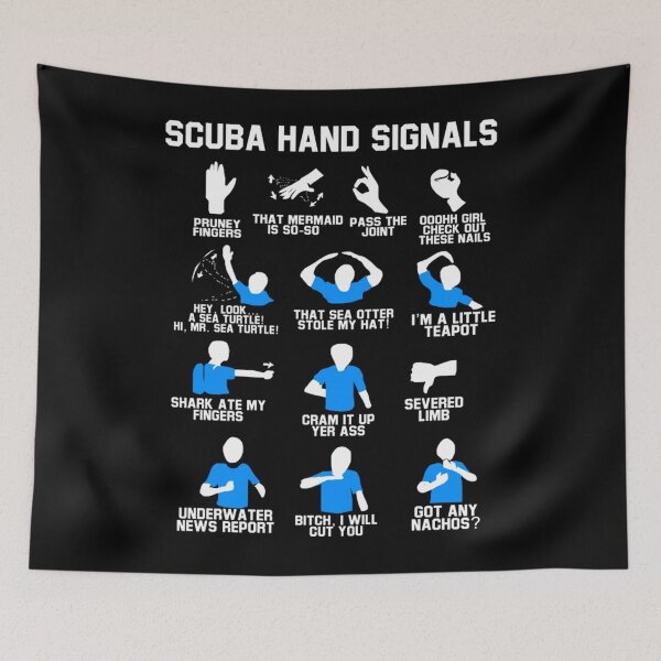 Item preview, Scuba Hand Signals Diver Hand Sign Funny  designed and sold by RichardxBen.