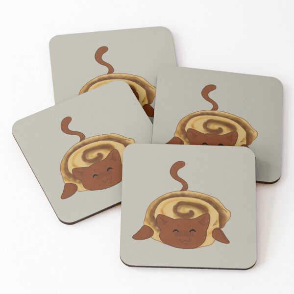 Item preview, Cute cat sleeping wearing a pain au chocolate costume designed and sold by LuisaBerta.