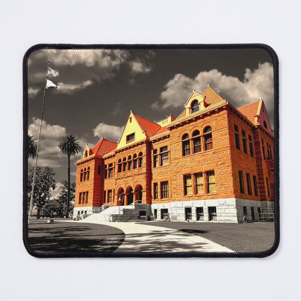 Item preview, Old Orange County Courthouse, in Santa Ana, California - isolated in a black and white background designed and sold by NickoPrints.