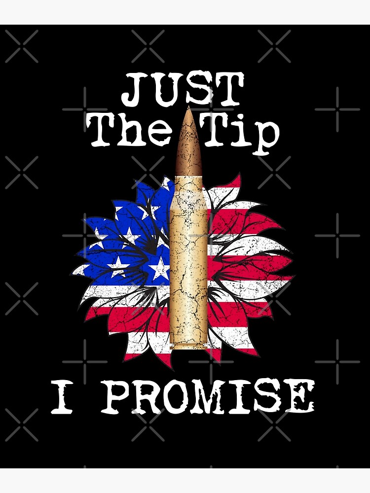 "Just The Tip I Promise Funny Gun Owner Pro Guns USA Flag" Art Print