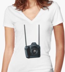 Camera shirt - for Canon users Women's Fitted V-Neck T-Shirt