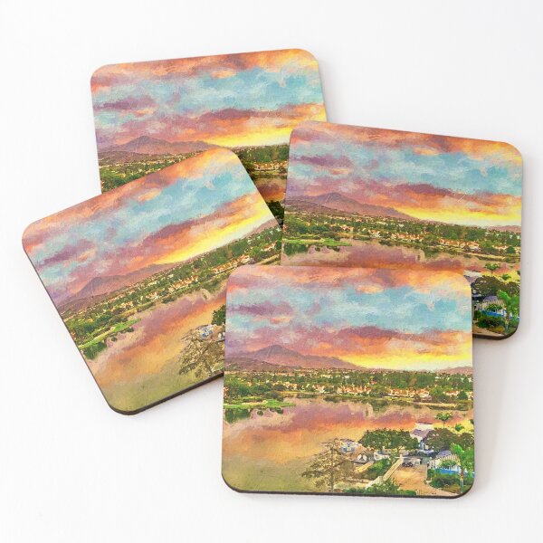 Item preview, Eastlake, Chula Vista, in the evening, with Jamul Mountains in the distance designed and sold by NickoPrints.