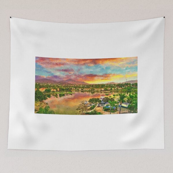 Item preview, Eastlake, Chula Vista, in the evening, with Jamul Mountains in the distance designed and sold by NickoPrints.