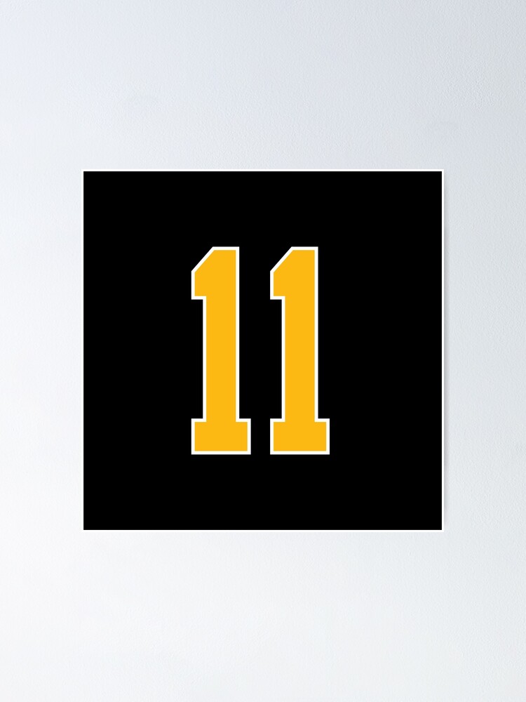 Yellow Number 11 lucky sports jersey eleven