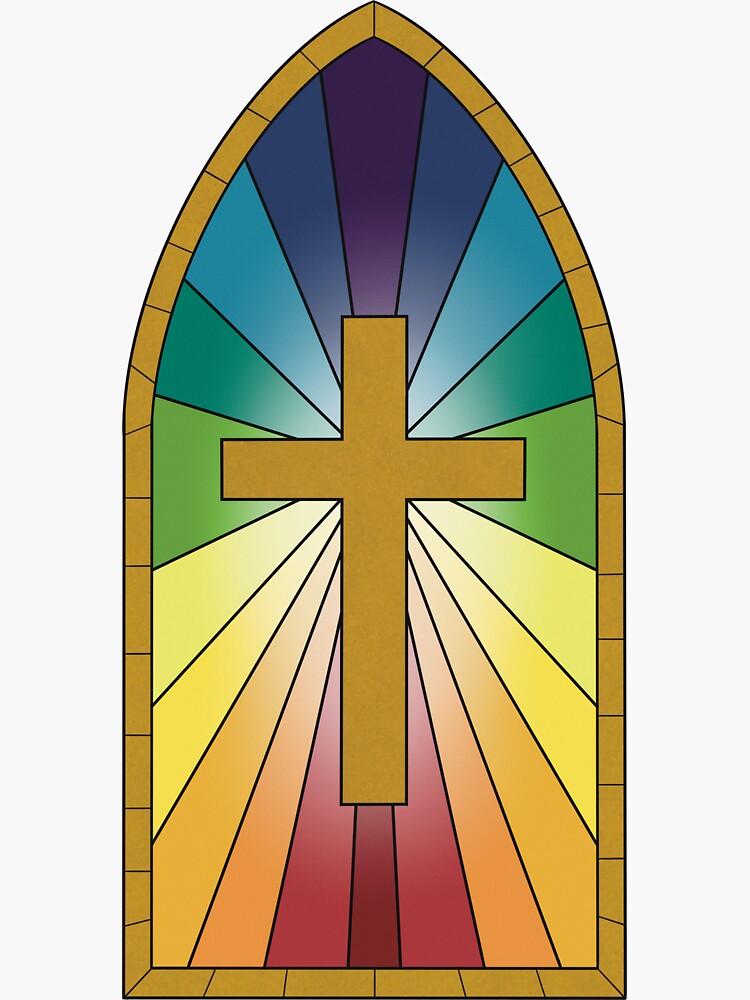 "Rainbow Stained Glass" Sticker by renbydesigns Redbubble