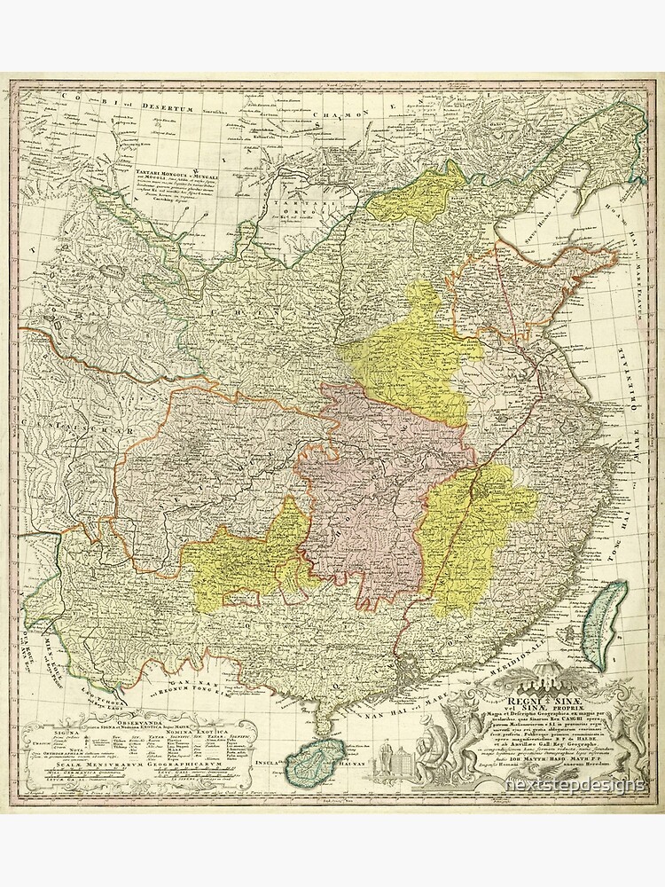 Vintage Map Of China 1750 By Johann Haas Poster For Sale By